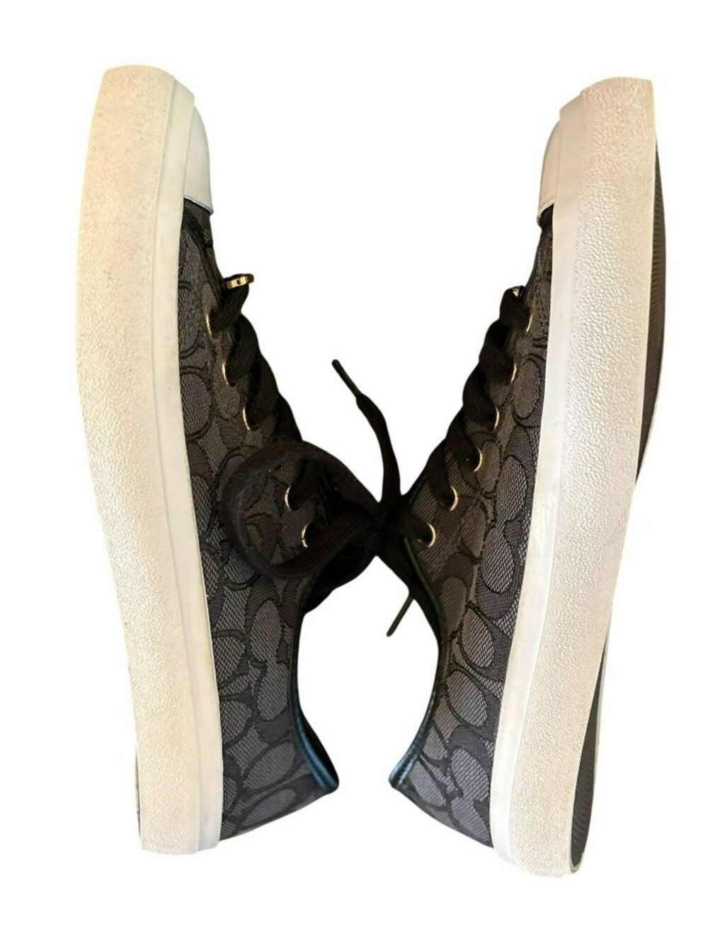 Coach Empire Low-Top Black Signature Canvas Sneakers Size US 8B - Picture 3 of 11